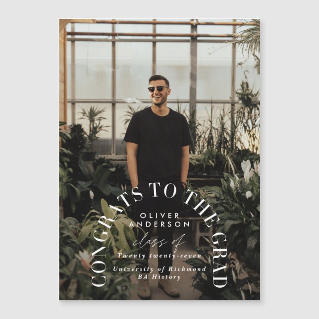 Modern geometric typography photo arch graduation (Front)