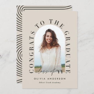 Modern geometric typography photo arch graduation
