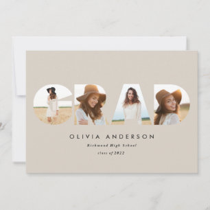 Modern geometric typography photo arch graduation announcement