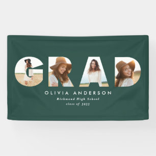 Modern geometric typography photo arch graduation banner