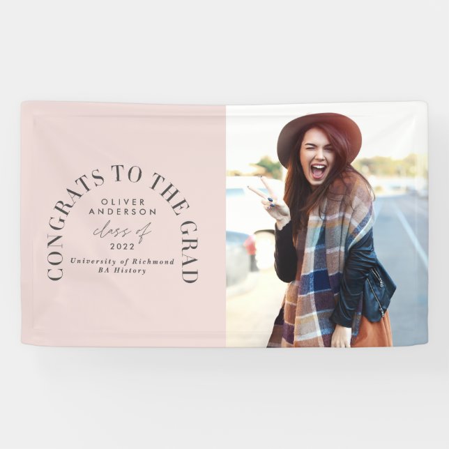 Modern geometric typography photo arch graduation  banner (Horizontal)