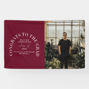 Modern geometric typography photo arch graduation banner