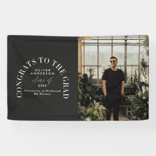 Modern geometric typography photo arch graduation banner
