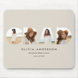 Modern geometric typography photo arch graduation mouse mat