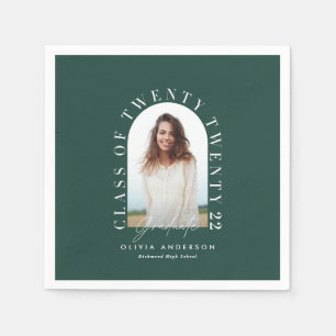 Modern geometric typography photo arch graduation napkin