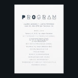 Modern   Geometric Typography Wedding Programme<br><div class="desc">Composed of simple and contrasting sized sans serif and geometric typography. All against a backdrop of pure white. These elements are simple,  fun,   and modern.

This is designed by White Paper Birch Co. exclusive for Zazzle.

Available here:
http://www.zazzle.com/whitepaperbirch</div>