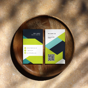 Modern Geometric Vertical Business Card