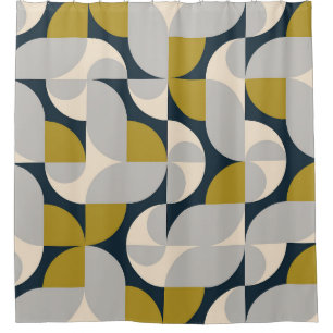 Modern Geometric Vintage Retro Background Shower Curtain