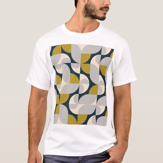Modern Geometric Vintage Retro Background T-Shirt (Front)