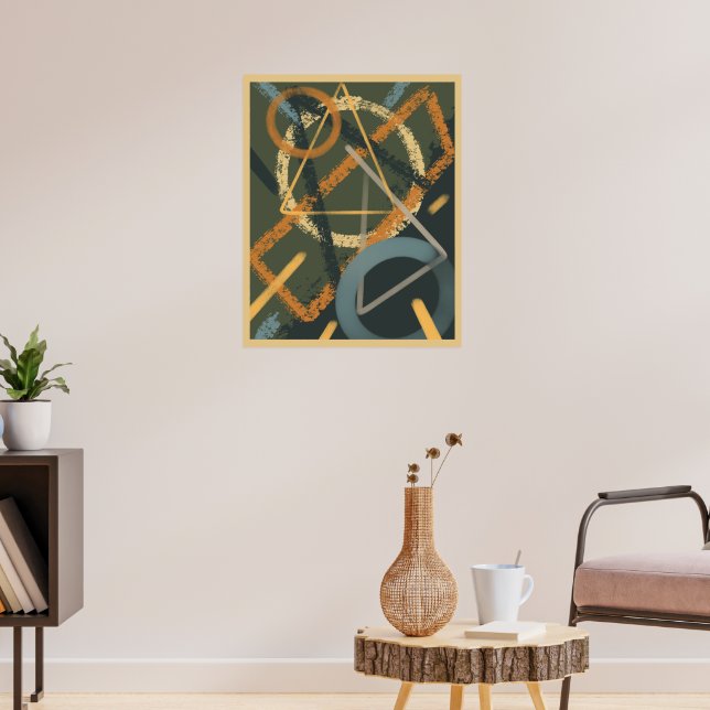 Modern Geometric Wall Art Poster (Living Room 3)