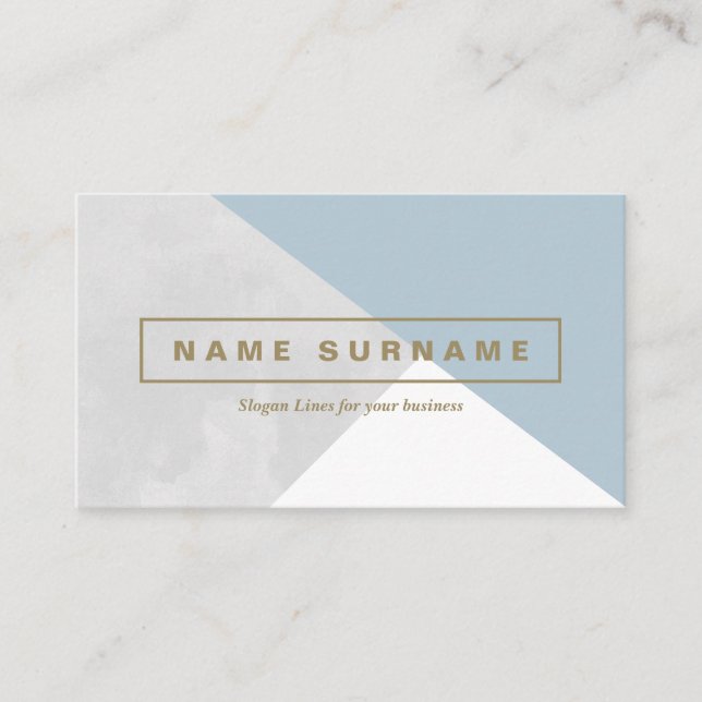 Modern Geometric Watercolor Grey Business Card (Front)