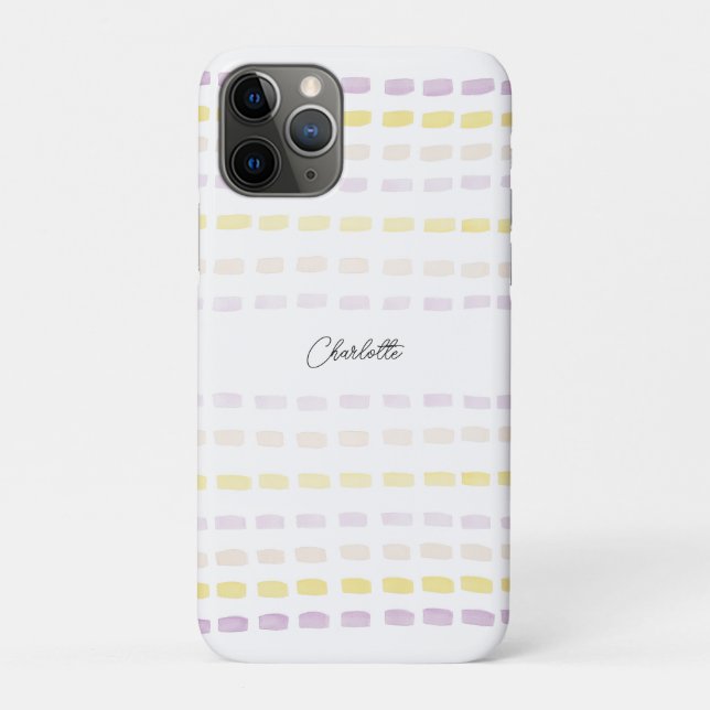 Modern Geometric Watercolor Monogrammed Case-Mate iPhone Case (Back)