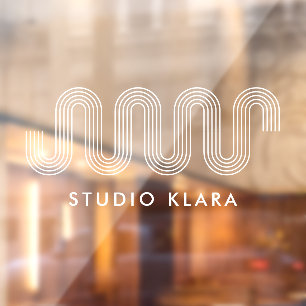 Modern Geometric Wave Boho Line Art Business Window Cling