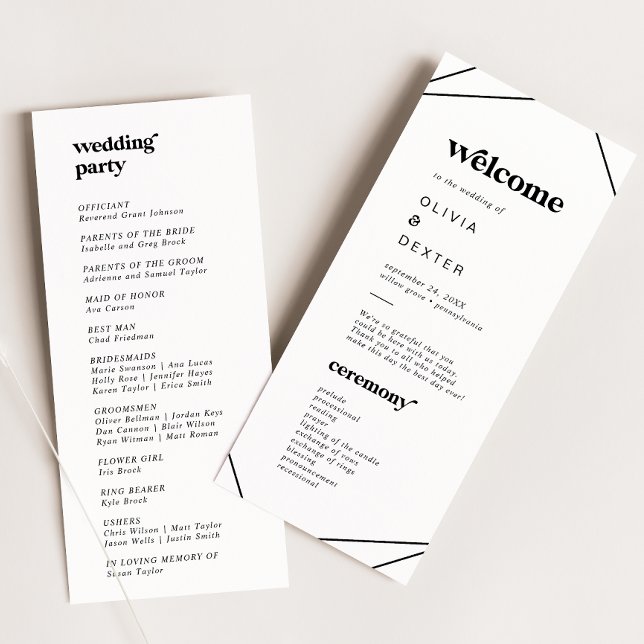 Modern Geometric Wedding Program Programme (Creator Uploaded)