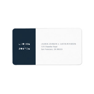 Modern + Geometric Wedding Return Address Label