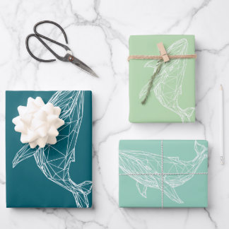 Modern Geometric Whale Wrapping Paper