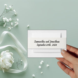 Modern Geometric with Small Flowers  Invitation Belly Band