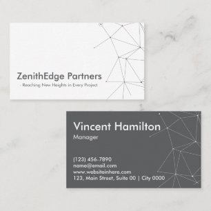 Modern Geometric ZenithEdge Partners Sleek Minimal Business Card