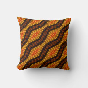 Modern geometric zigzag pattern brown and beige cushion