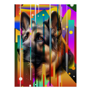Modern Geometrical Dog Poster