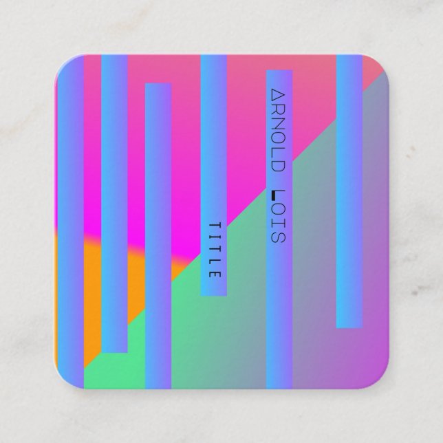 Modern Geometrical Shapes DJ Club Musician Square Business Card (Front)