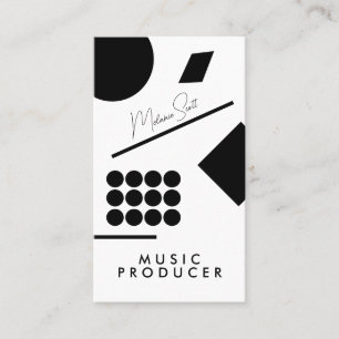 Modern Geometrical Shapes Hologram Music Producer Business Card