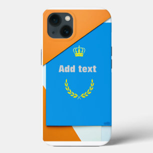Modern Geometry Blue Orange Symbol Abstract Style iPhone 13 Case