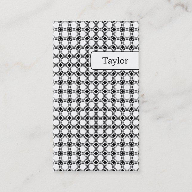 Modern Geometry Business Cards - Black (Front)