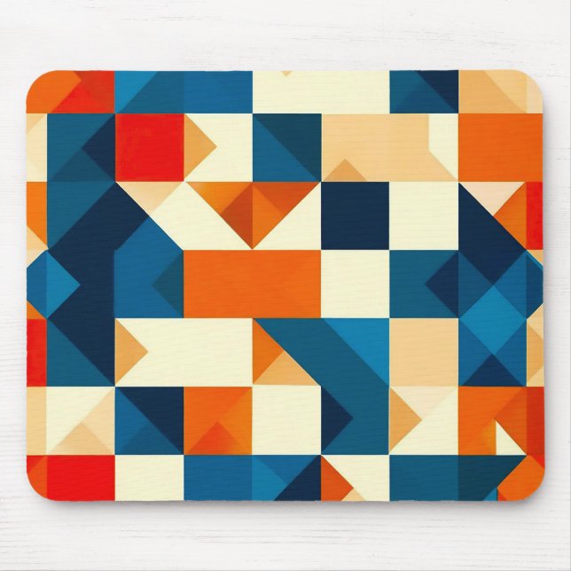 🟦 Modern Geometry Desk Mat For Creative Workspace Mouse Mat (Front)