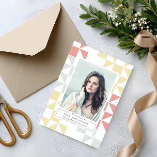 Modern Geometry Photo Graduation Invitation