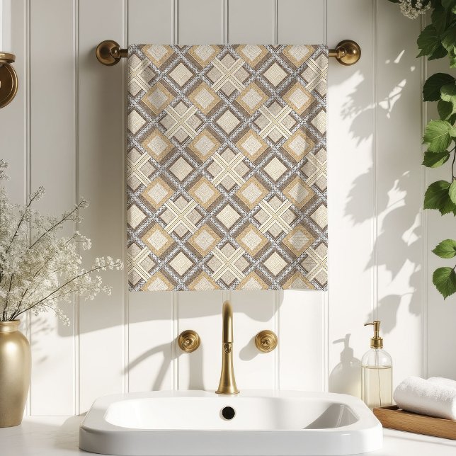 Modern Geometry Towel Neutral Pastel Accent (Modern Geometry Towel Neutral Pastel Accent)