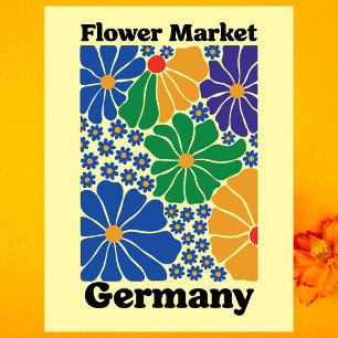 Modern Germany Floral Flower Market Garden Meadow Postcard