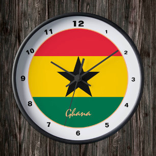 Modern Ghanaian Flag, Ghana Home / design Round Clock