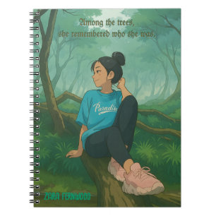 Modern Ghibli Style Customisable Quote and Name Notebook