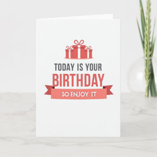 Modern Gift Box Birthday Card