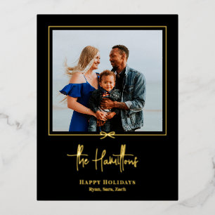 Modern Gift Foil Holiday Postcard Christmas Card