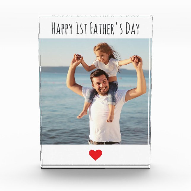 Modern Gift for Dad Grandad, Grandpa Birthday Gift Photo Block (Front)