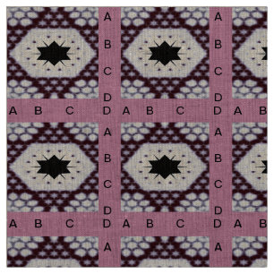 Modern gift kaleidoscope art star- rose-burgundy- fabric