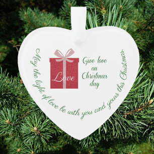 Modern Gift of Love for Christmas Ornament