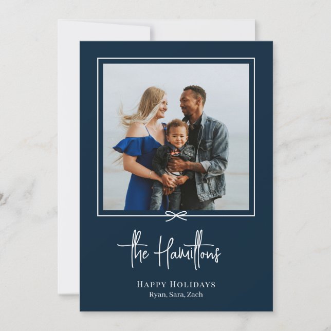 Modern Gift Photo Holiday Card Christmas Card (Front)