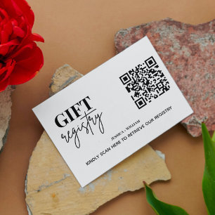 Modern Gift Registry Wedding Registry QR Code Enclosure Card