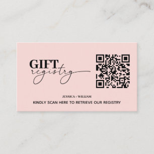Modern Gift Registry Wedding Registry QR Code Enclosure Card
