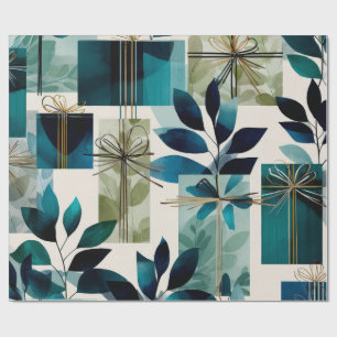 Modern Gift Wrap Elegant Botanical Design
