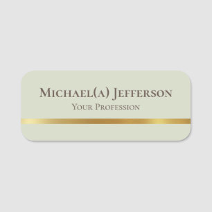 Modern Gin Off White Colour And Luxury Gold: Uniqu Name Tag