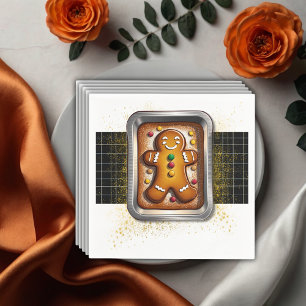 Modern Gingerbread in Pan Baby Shower Napkin