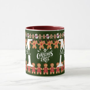 Modern Gingerbread Monogram Christmas holiday Mug