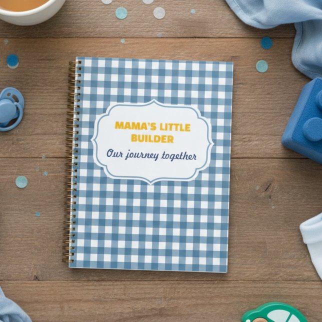 Modern Gingham Blue Mama's Little Builder Personal Planner (Creator Uploaded)