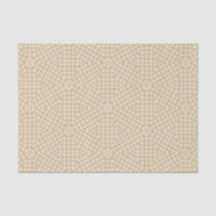 Modern Gingham Pattern - Beige Tissue Paper