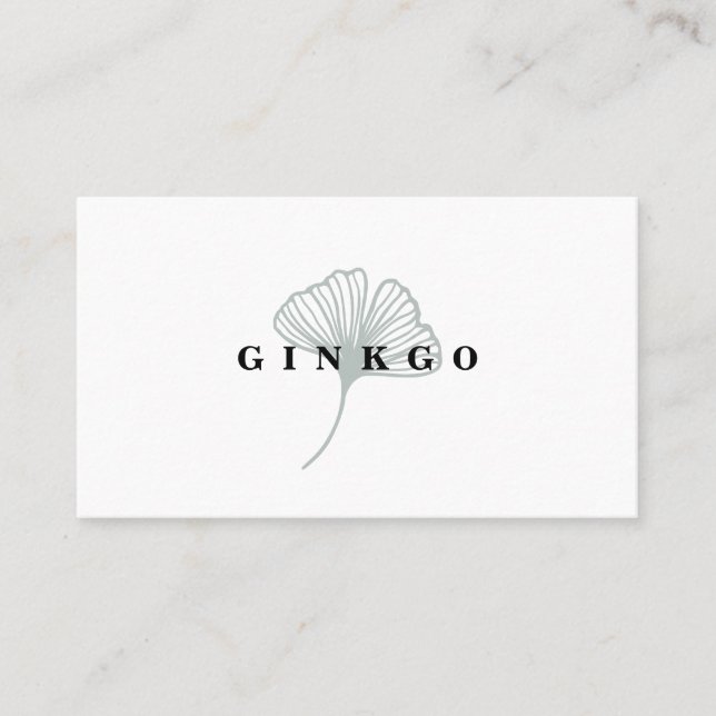 Modern Ginkgo Leaf Business Card (Front)