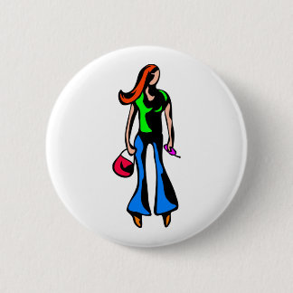 Modern Girl 6 Cm Round Badge